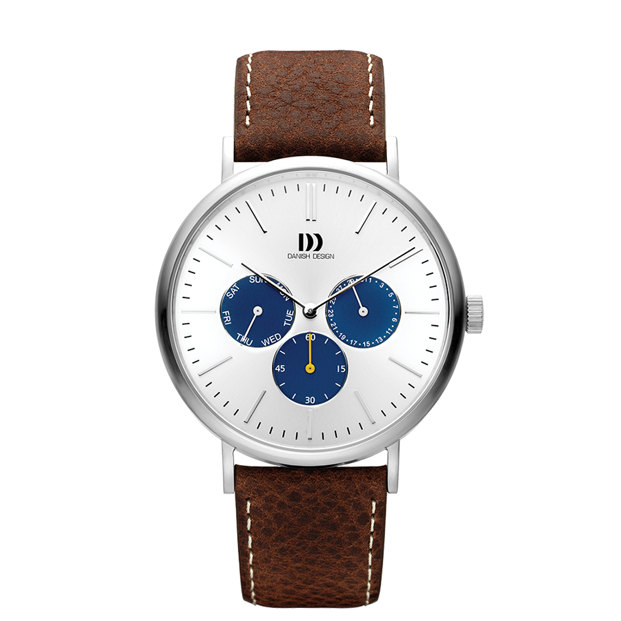 Danish Design IQ12Q1233 Hong Kong Day/Date Silver Blue Watch