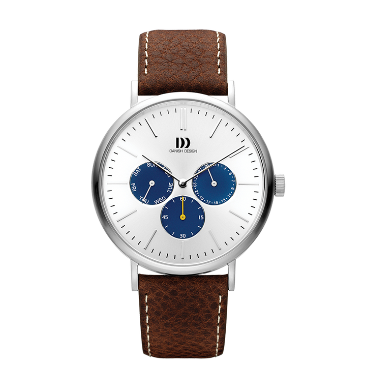 Danish Design IQ12Q1233 Hong Kong Day/Date Silver Blue Watch