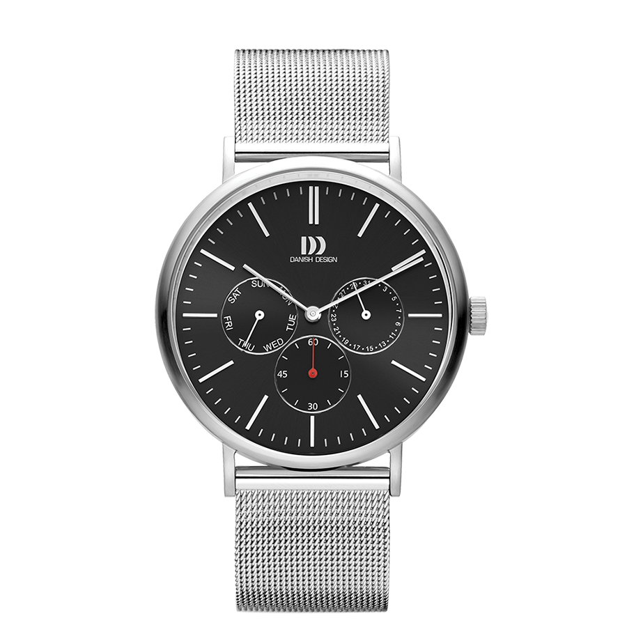 Danish Design IQ63Q1233 Hong Kong Day/Date Black Mesh Watch