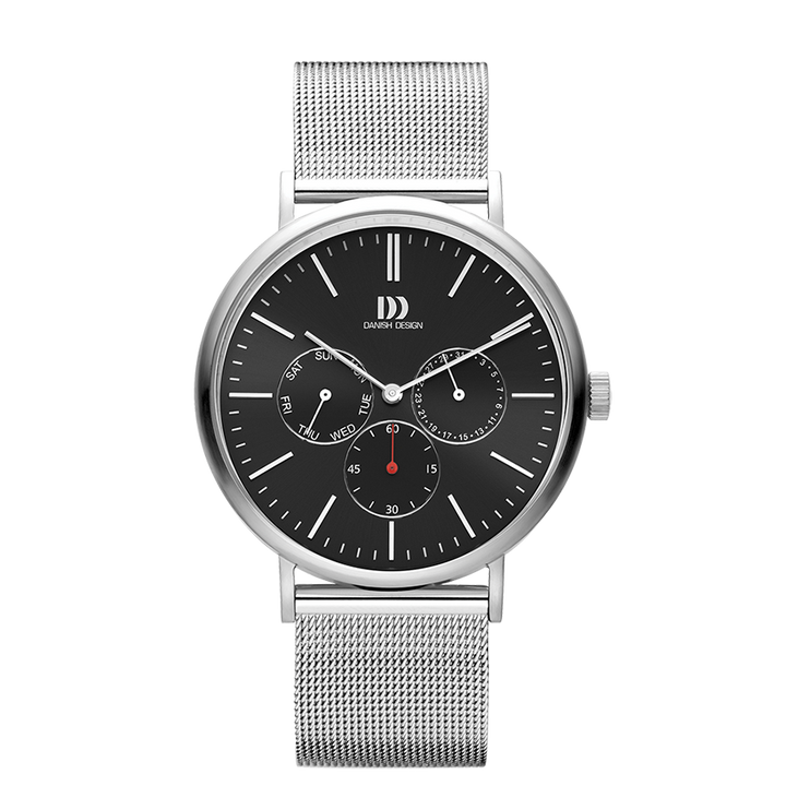 Danish Design IQ63Q1233 Hong Kong Day/Date Black Mesh Watch
