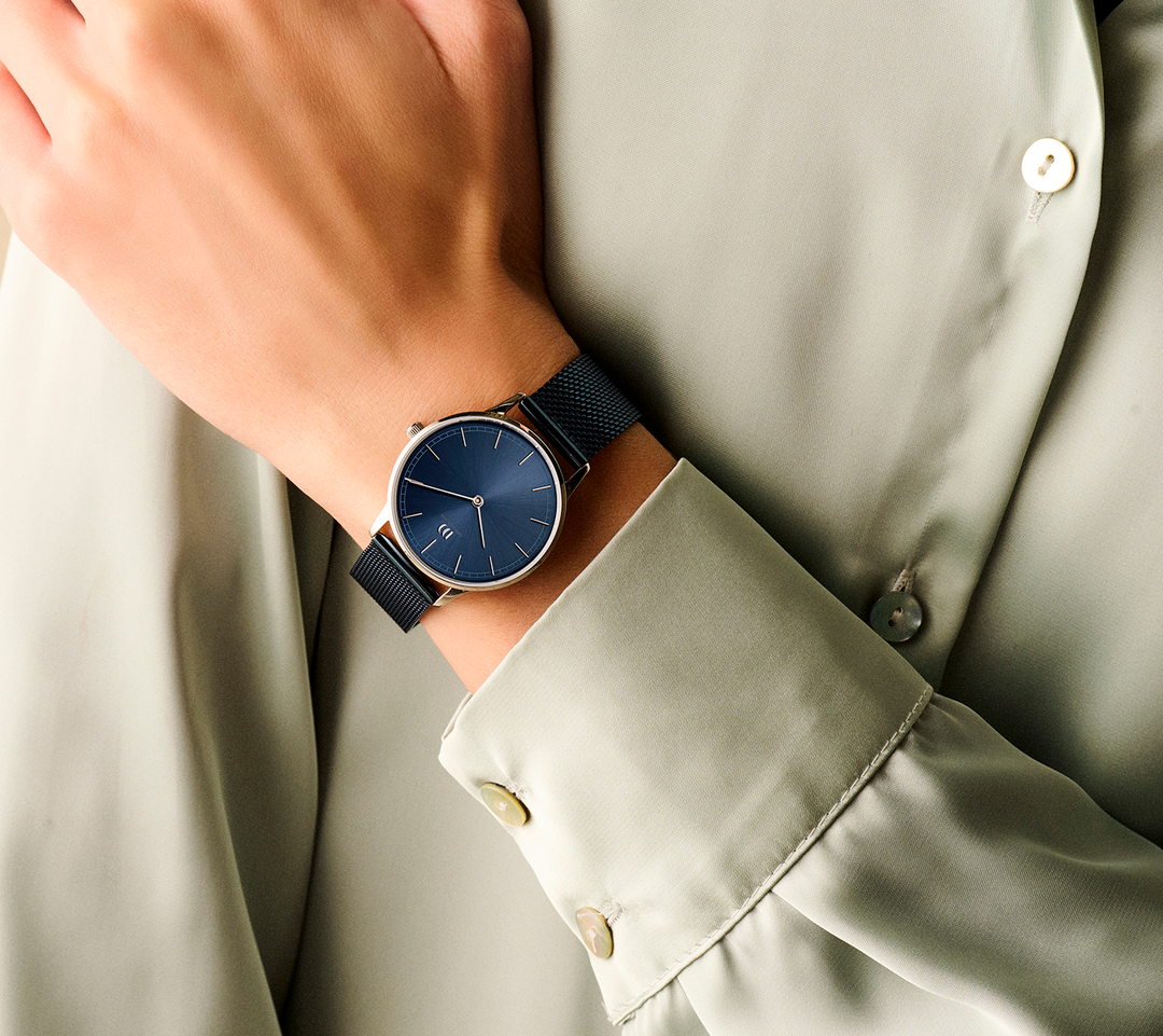 Danish Design IV69Q1249 Vigelsø Blue Silver Mesh Watch