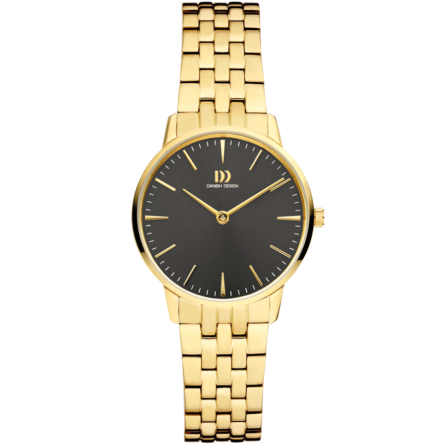 Danish Design IV99Q1251 Akilia Black Gold Link Medium Watch