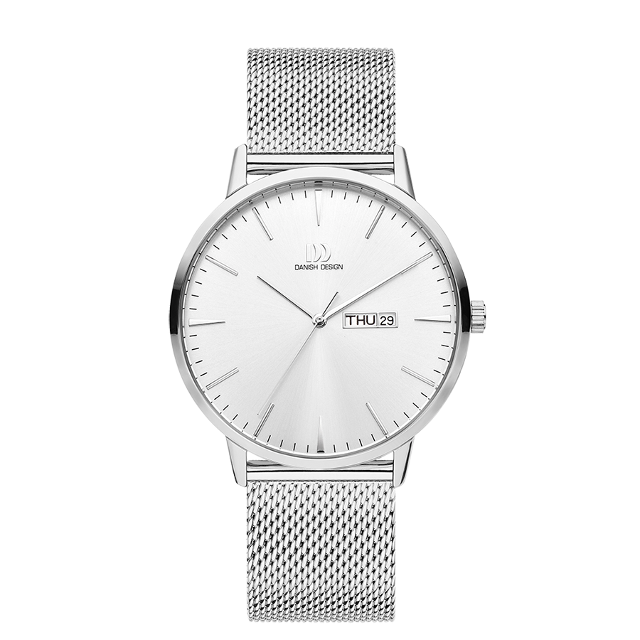 Danish Design IQ62Q1267 Akilia Day/Date Silver Mesh Watch