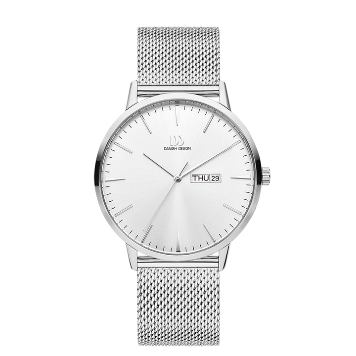 Danish Design IQ62Q1267 Akilia Day/Date Silver Mesh Watch