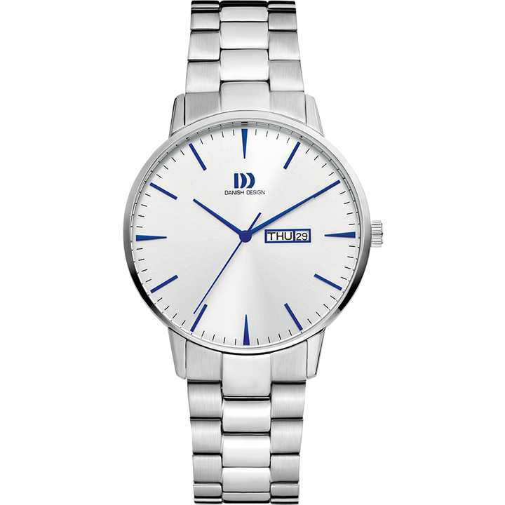 Danish Design IQ90Q1267 Akilia Day/Date Silver Cobalt Link Watch