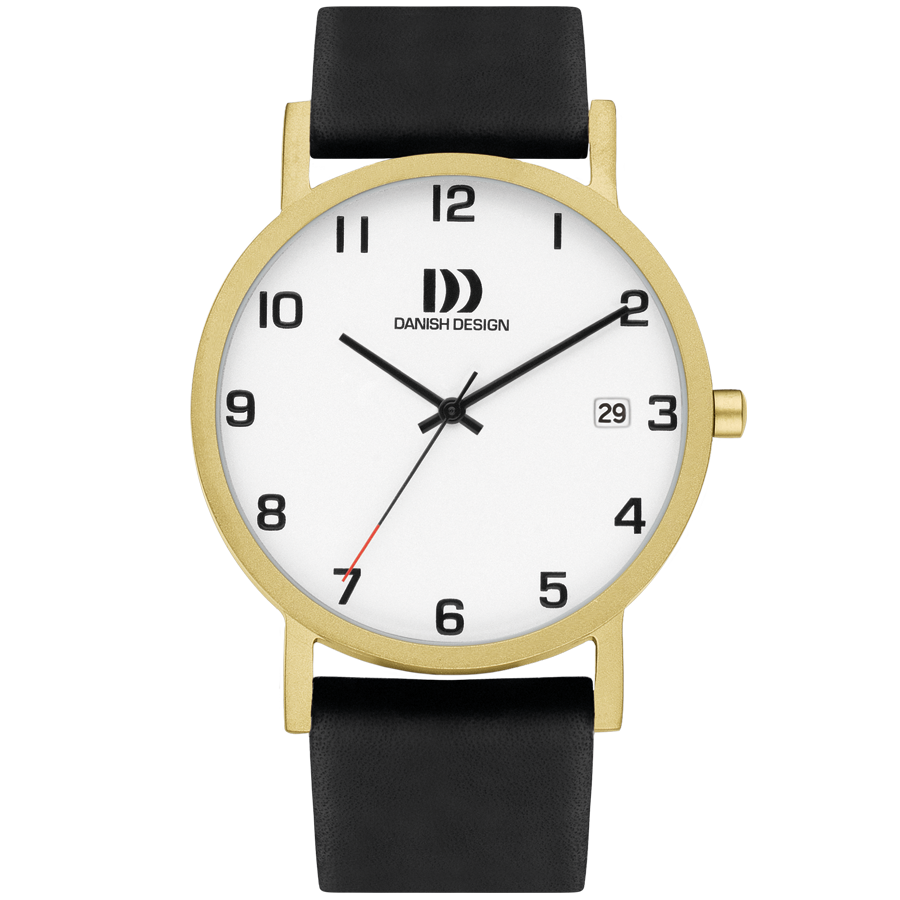 Danish Design IQ81Q1273 Rhine NMBRS Satin Gold Date Large Watch