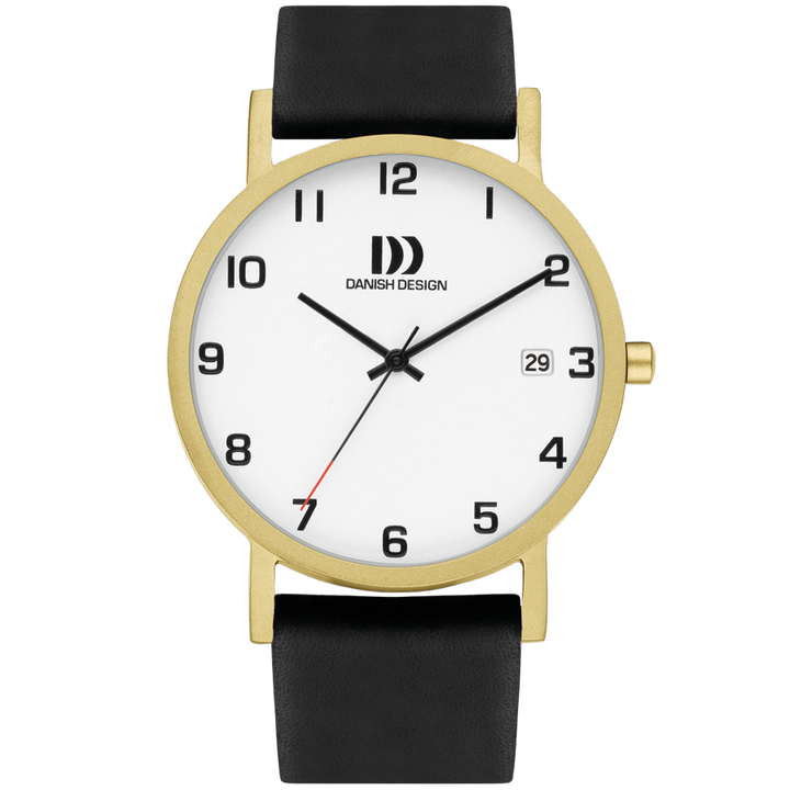 Danish Design IQ81Q1273 Rhine NMBRS Satin Gold Date Large Watch