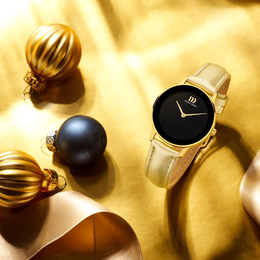 Danish Design IV21Q1288 Nostalgi 1988 Festive Black Gold Watch