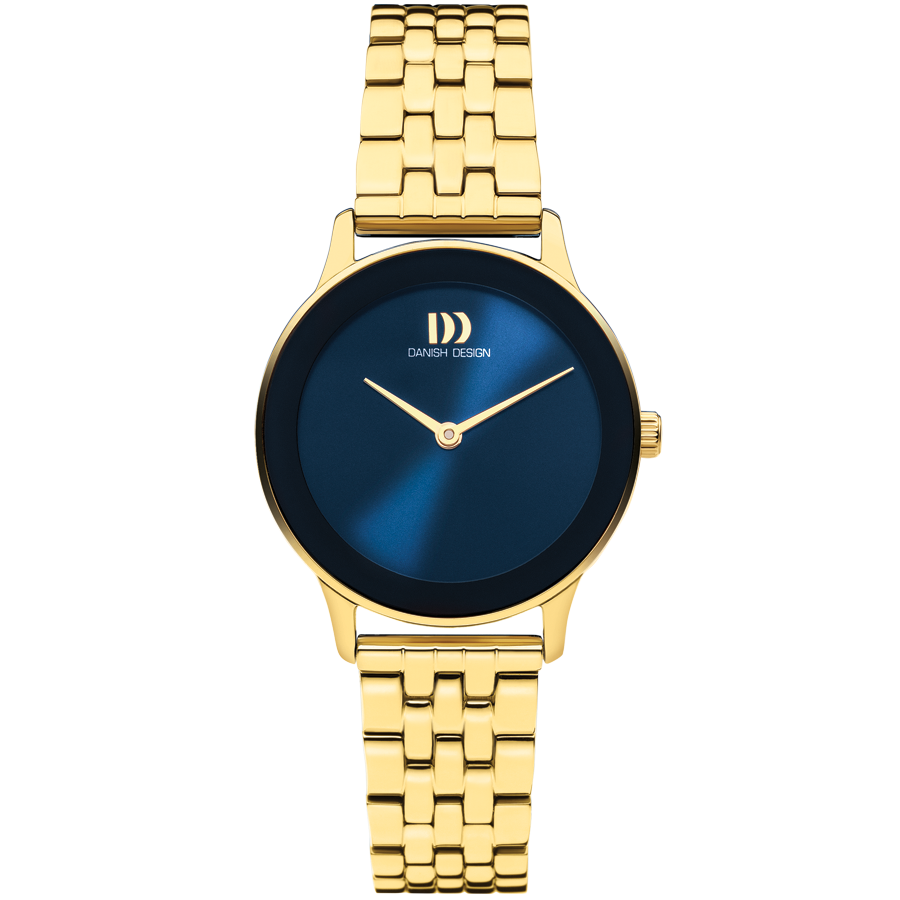 Danish Design IV96Q1288 Nostalgi 1988 Gold Blue Link Watch