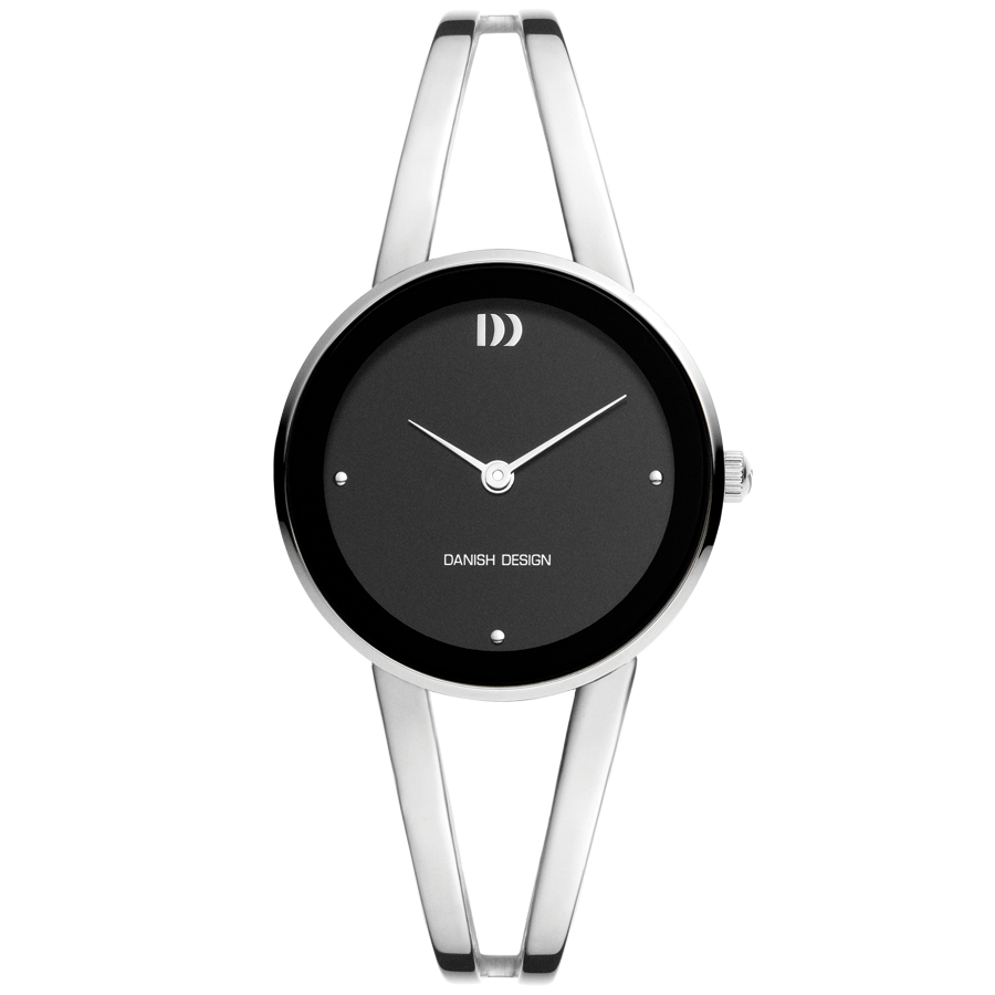 Danish Design IV63Q1295 Nostalgi 1988 Silver Black Bangle Watch