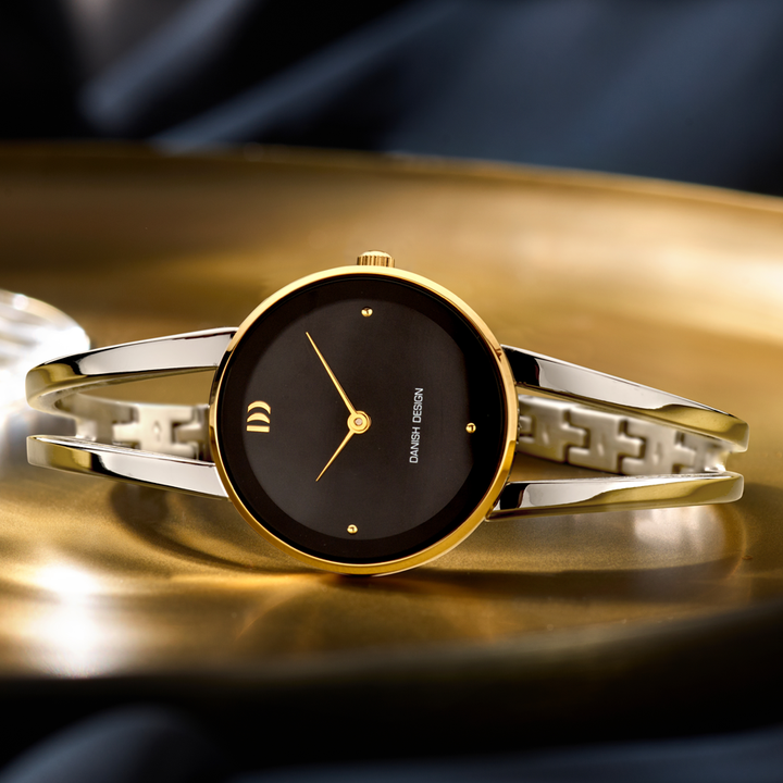 Danish Design IV73Q1295 Nostalgi 1988 Two-Tone Black Bangle Watch