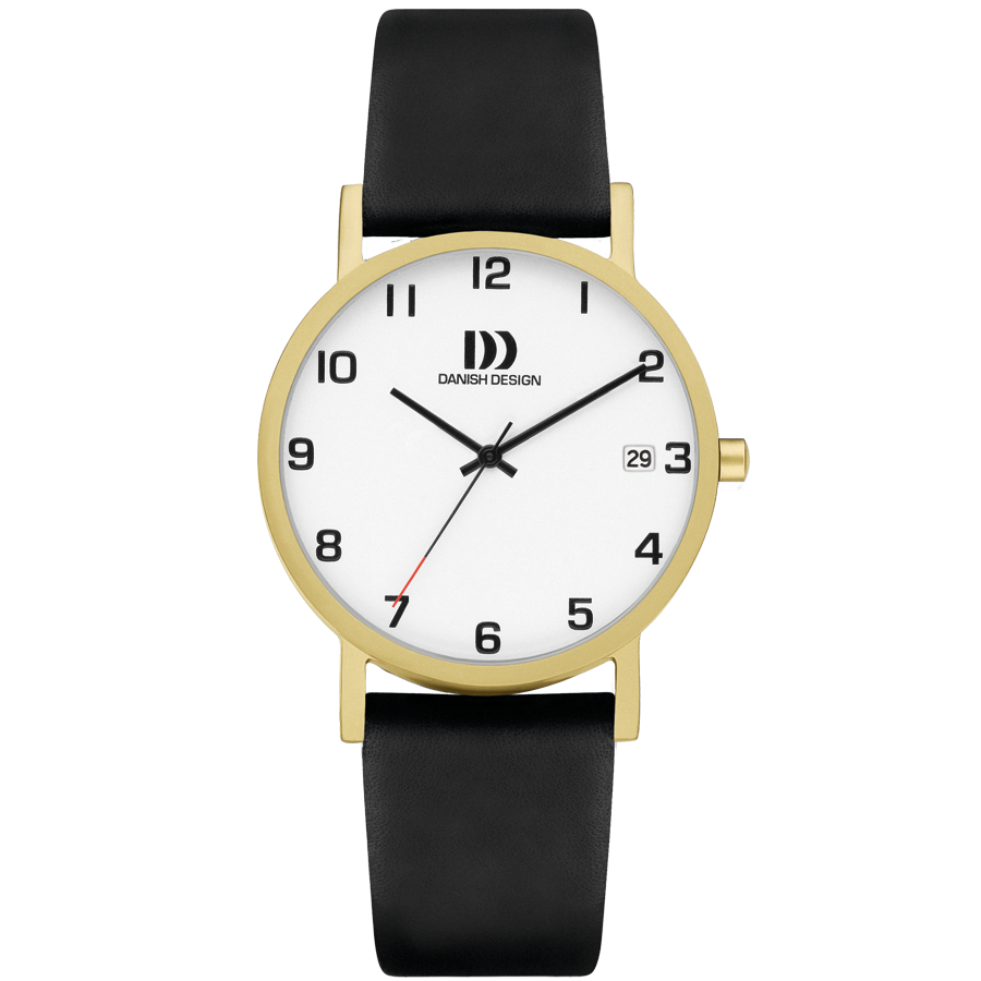 Danish Design IQ81Q199 Rhine NMBRS Satin Gold Date Medium Watch