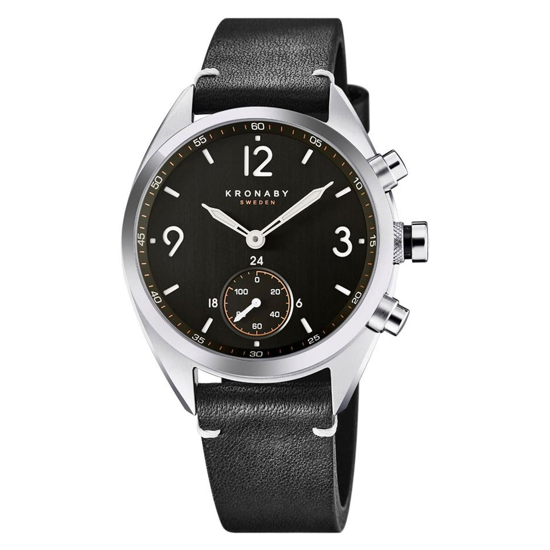 Kronaby S3114/1 Men's Apex Smartwatch Black Leather - H S Johnson