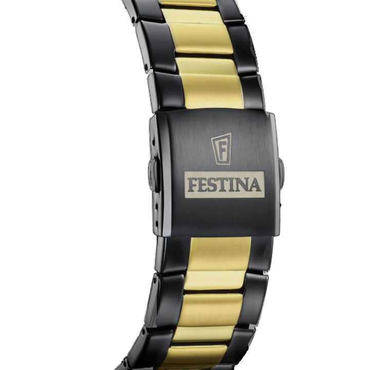 Festina F20563/1 Men's Black Dial Two Tone Steel Bracelet Wristwatch - H S Johnson