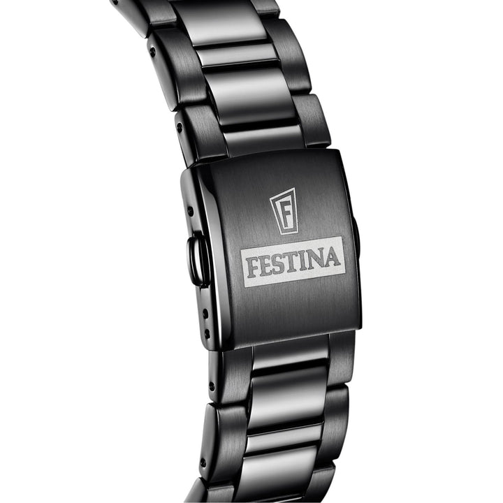 Festina F20577/1 Men's Black Steel Bracelet Chronograph Wristwatch - H S Johnson