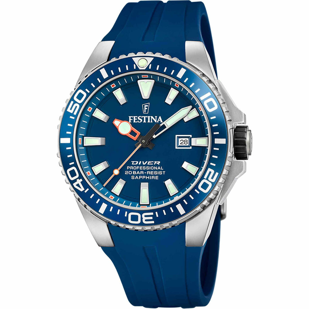 Festina F20664/1 Men's Blue Dial Diver Wristwatch - H S Johnson