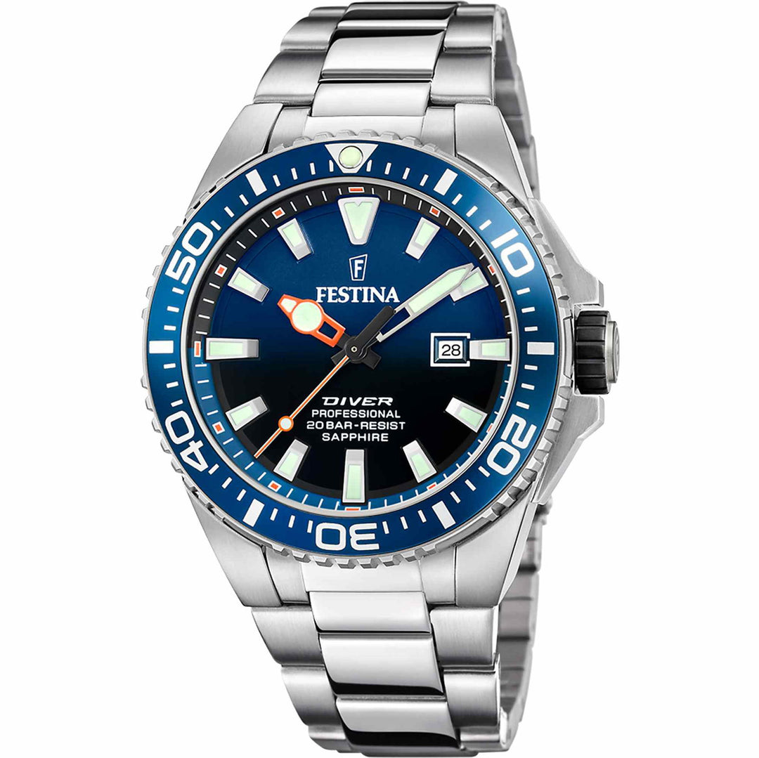 Festina F20663/1 Men's Blue Dial Divers Wristwatch - H S Johnson