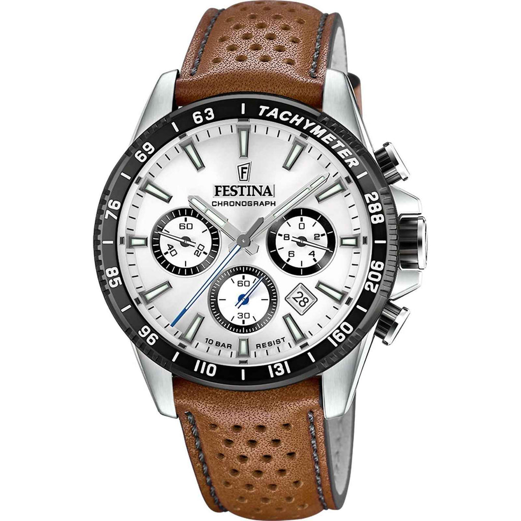 F20561 1 Chronograph Leather Strap Watch