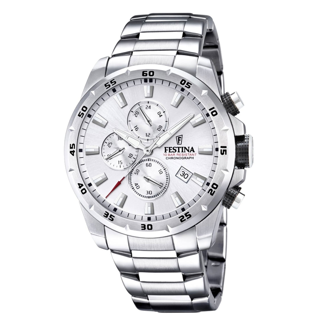 Festina F20463/1 Men's Chronograph Silver Tone Bracelet Wristwatch - H S Johnson