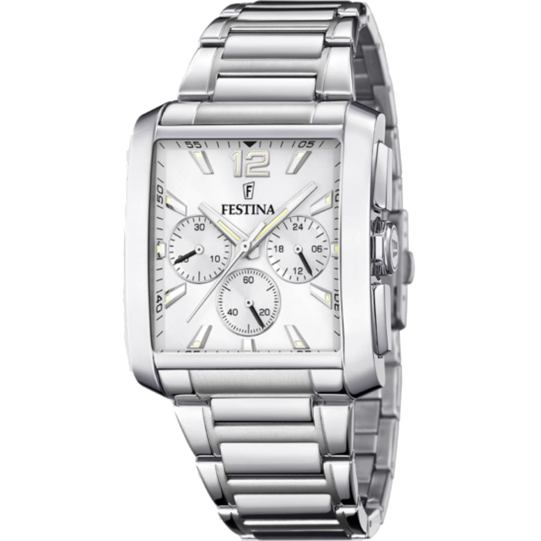 Festina F20635/1 Men's Chronograph Silver Tone Bracelet Wristwatch - H S Johnson