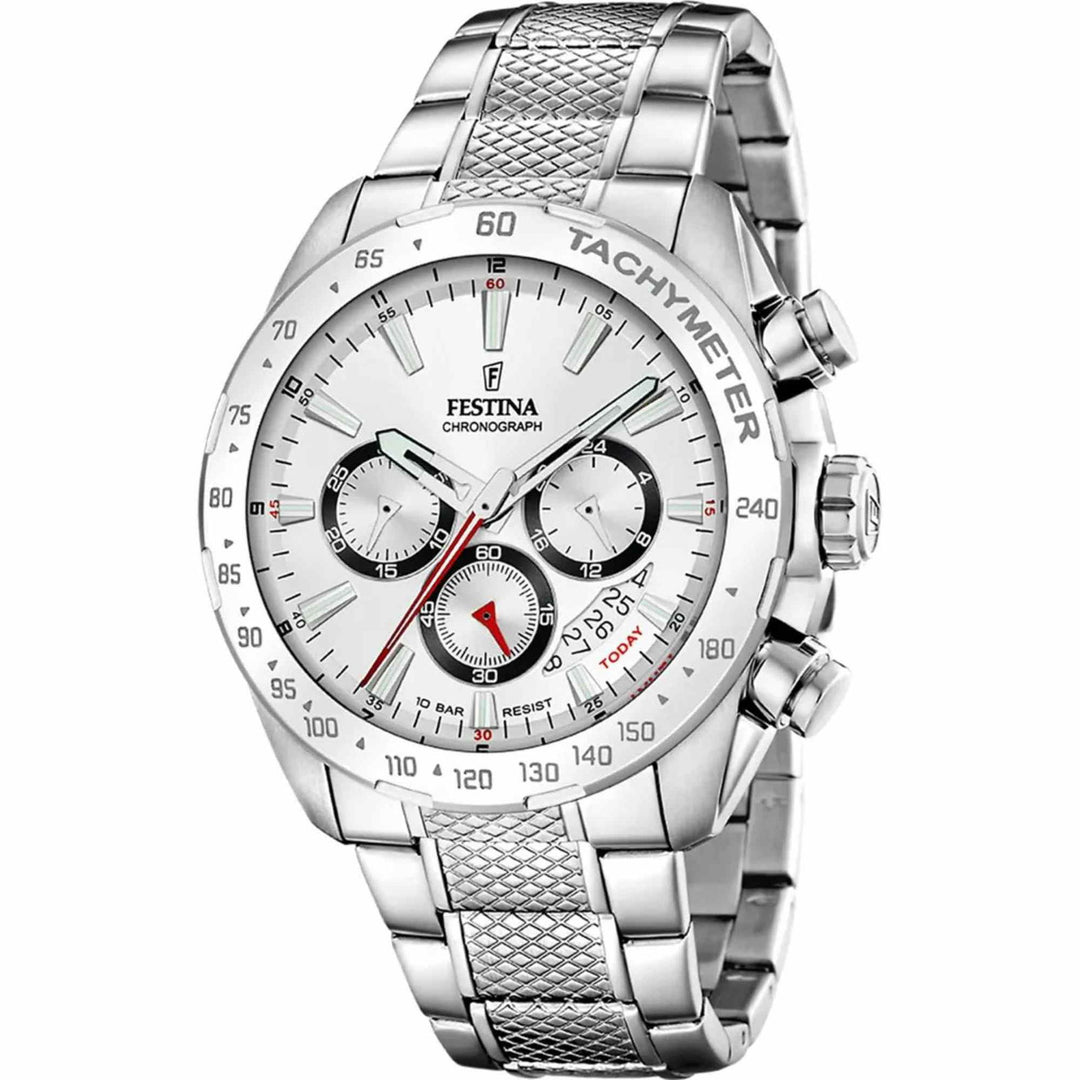 Festina F20668/1 Men's White Timeless Chronograph Wristwatch - H S Johnson