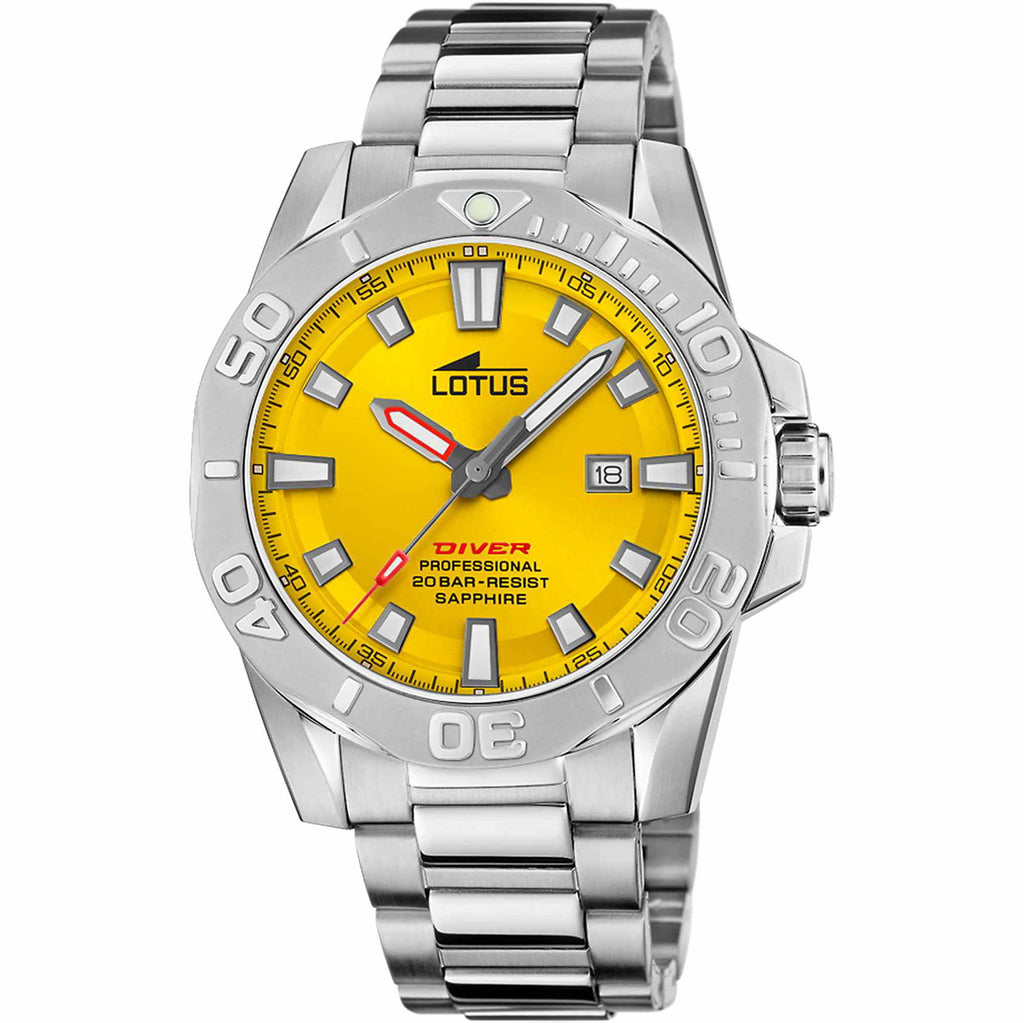 Lotus L18926/1 Men's Yellow Dial Diver Wristwatch | HS Johnson
