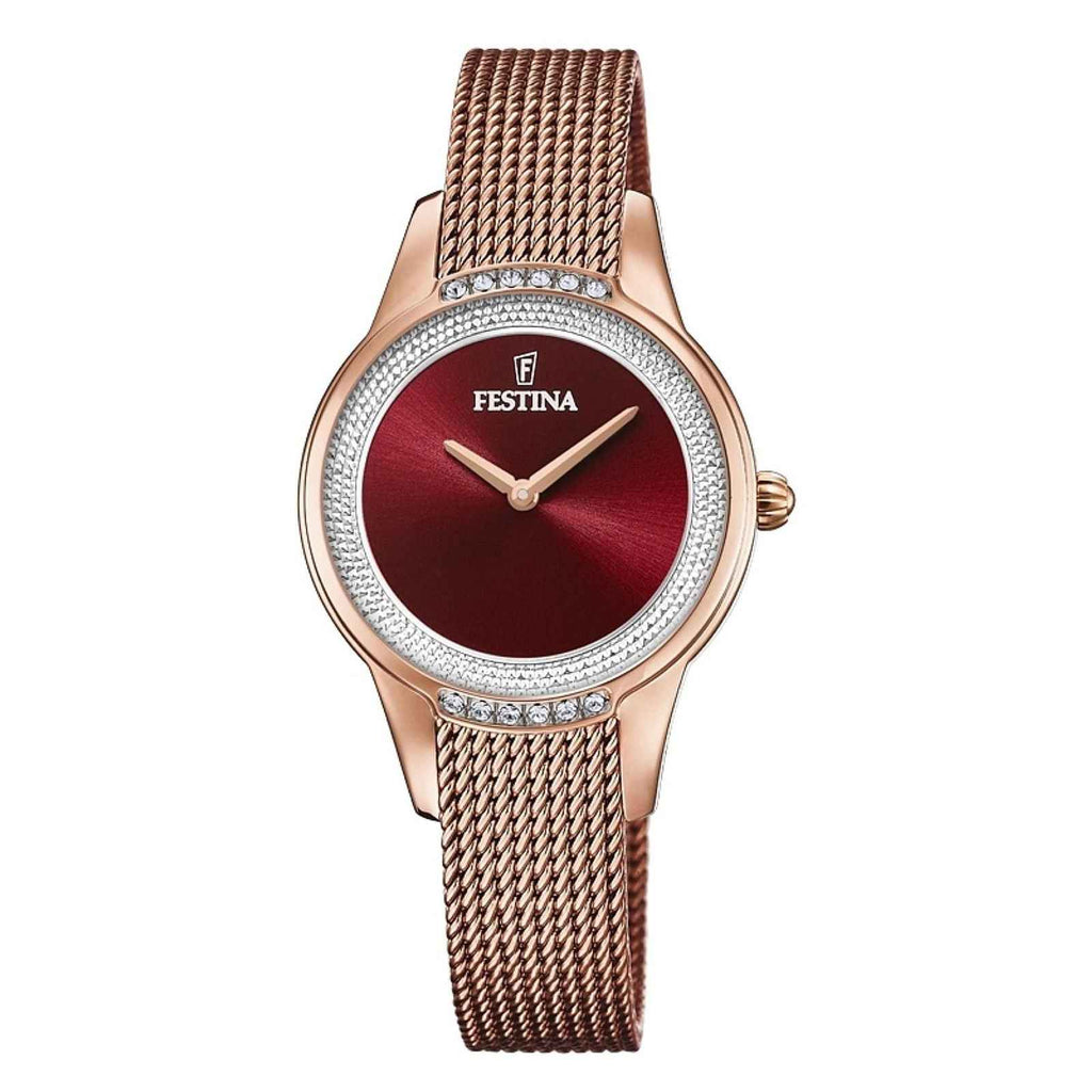 F20496 1 Rose Gold Tone Mesh Watch