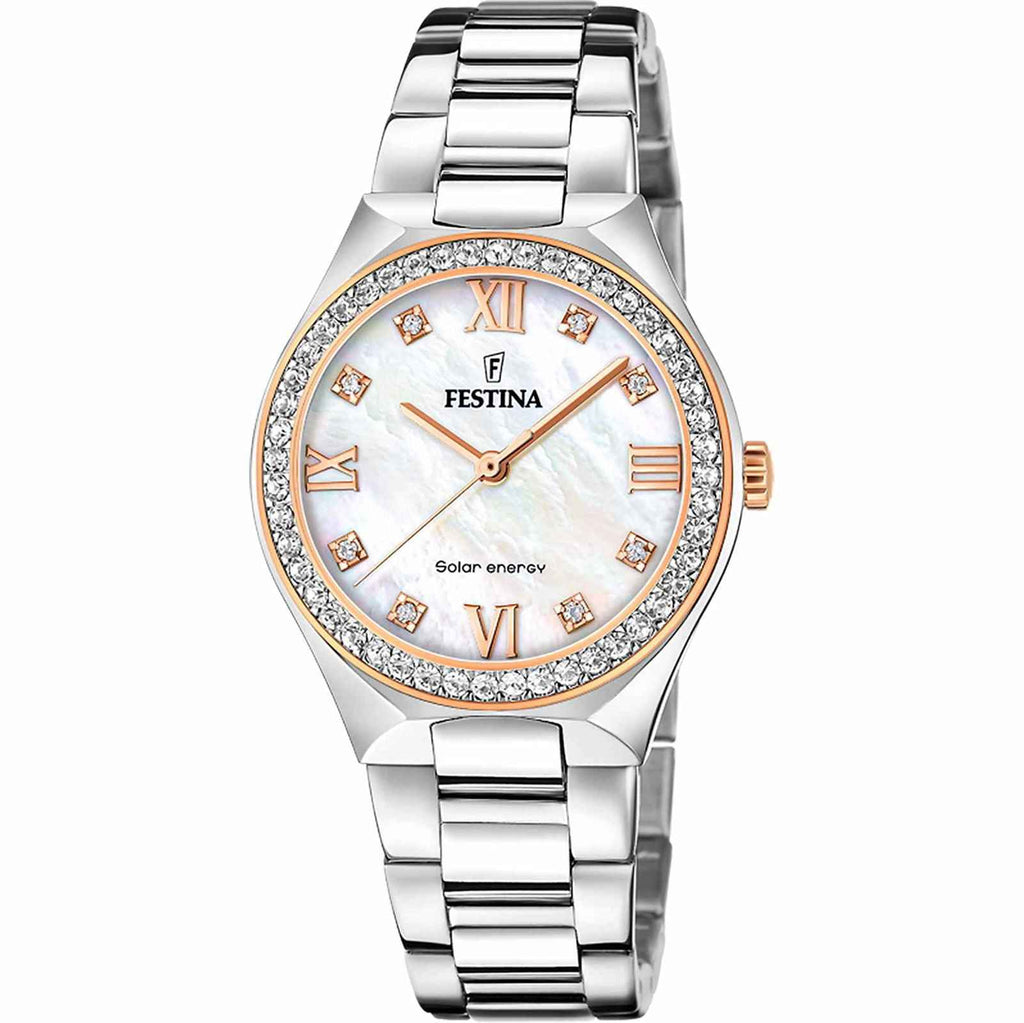 F20658 1 Solar Energy Steel Bracelet Watch