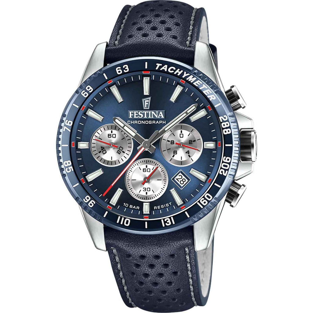 F20561 2 Dial Leather Strap Watch