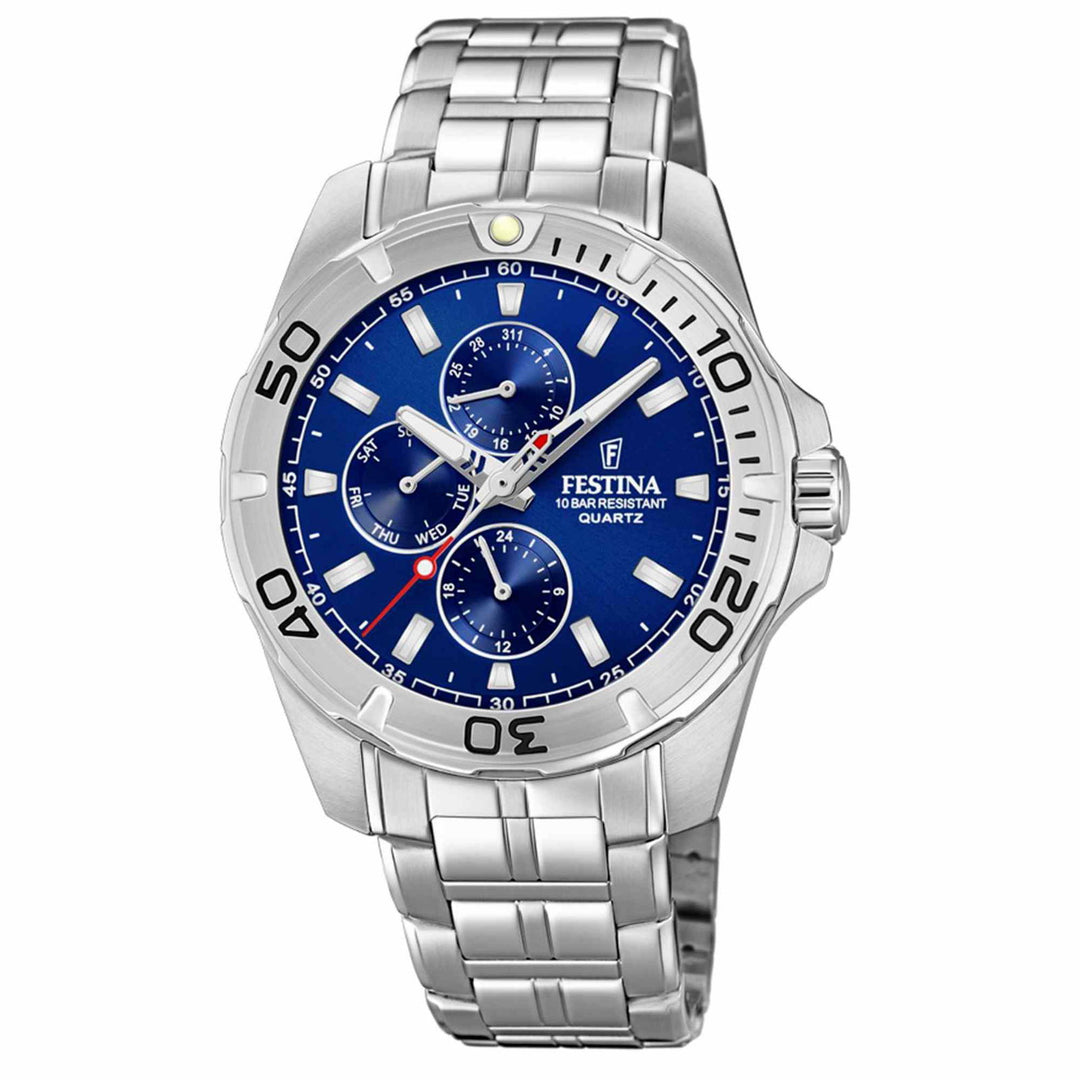 Festina F20445/2 Men's Blue Dial Multi-Function Wristwatch - H S Johnson