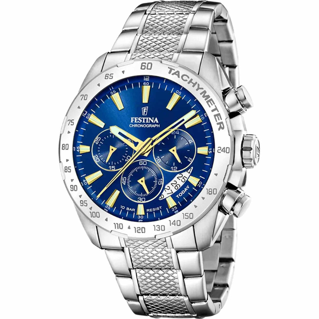 Festina F20668/2 Men's Blue Timeless Chronograph Wristwatch - H S Johnson