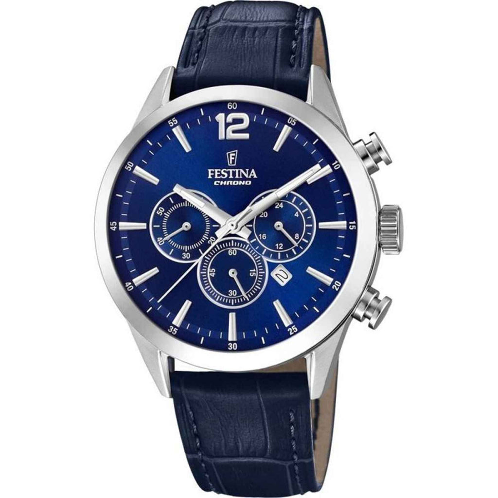 F20542 2 Chronograph Leather Strap Watch