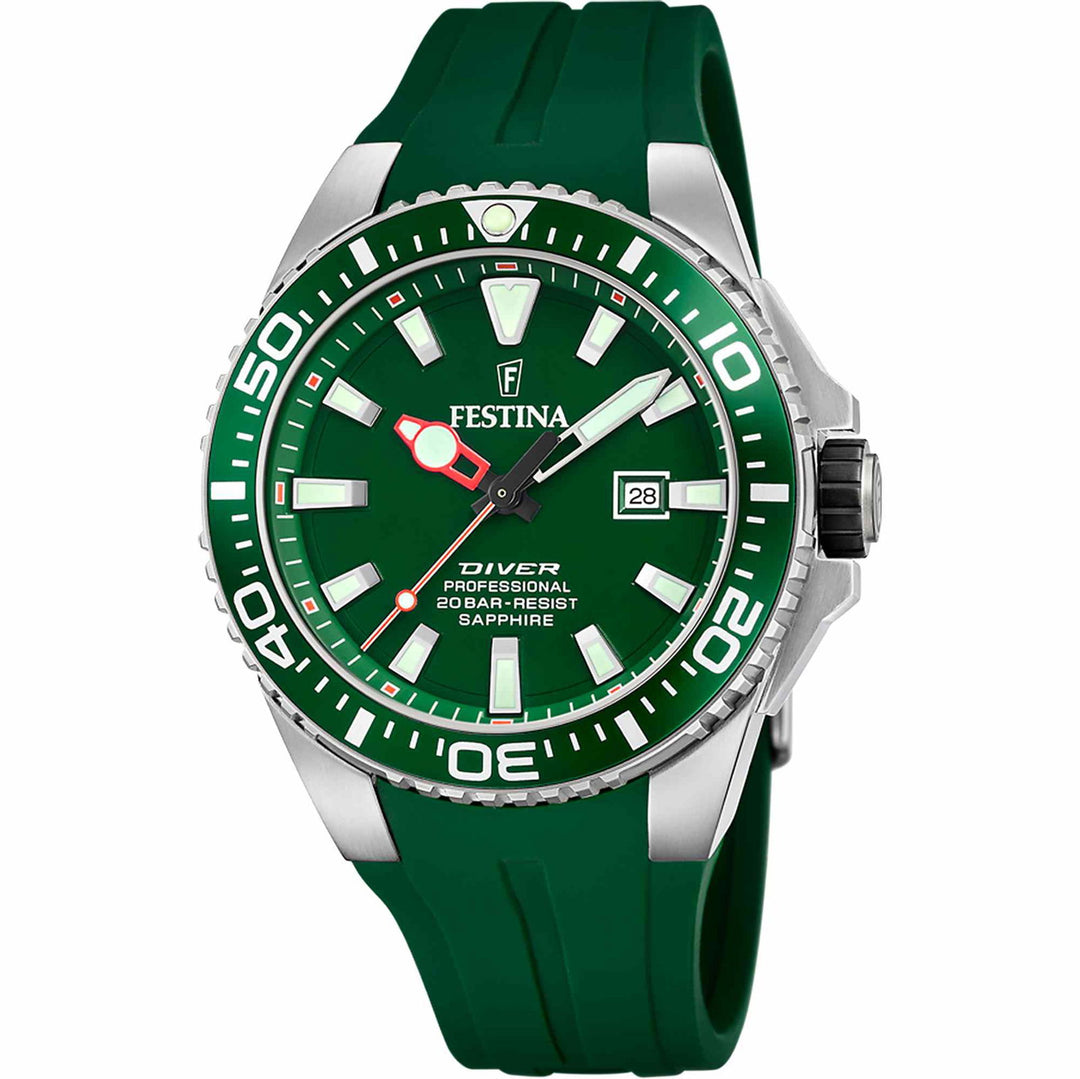 Festina F20664/2 Men's Green Dial Diver Wristwatch - H S Johnson