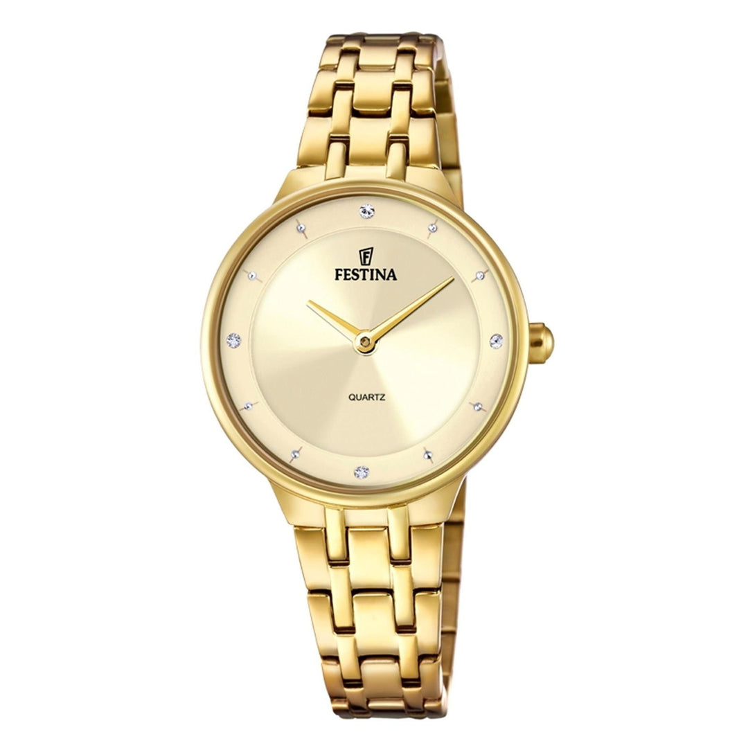 Festina F20601/2 Women's Gold Tone Dial And Bracelet Wristwatch - H S Johnson