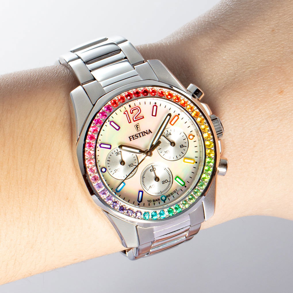 Festina F20606/2 Women's Rainbow Steel Bracelet Wristwatch - H S Johnson