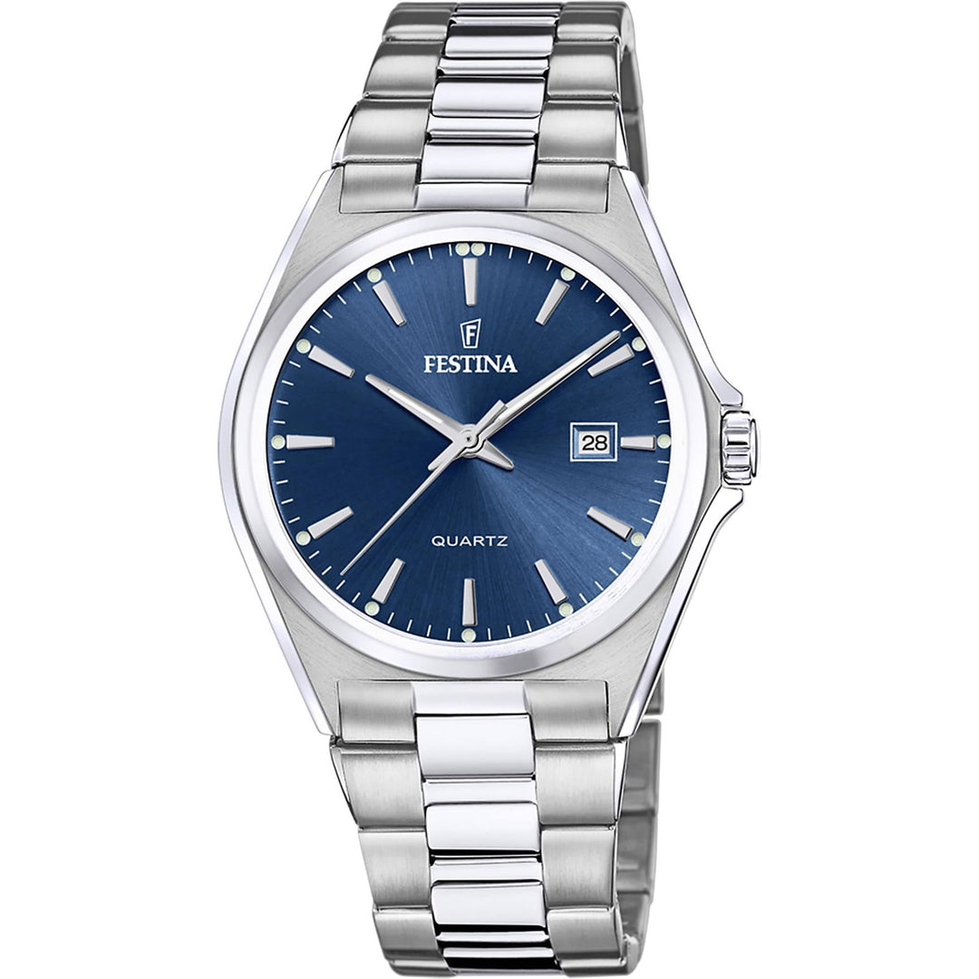 Festina F20552/3 Men's Blue Dial Steel Bracelet Wristwatch - H S Johnson