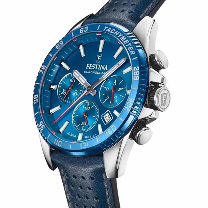 Festina F20561/3 Men's Blue Leather Wristwatch - H S Johnson
