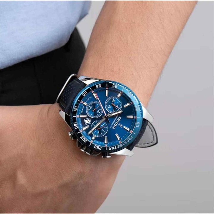 Festina F20561/3 Men's Blue Leather Wristwatch - H S Johnson