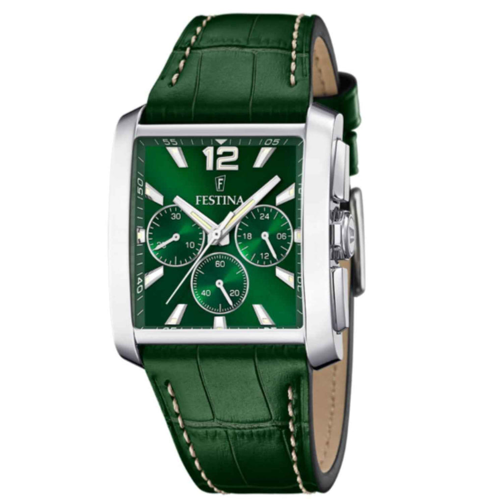 F20636 3 Chronograph Leather Strap Watch
