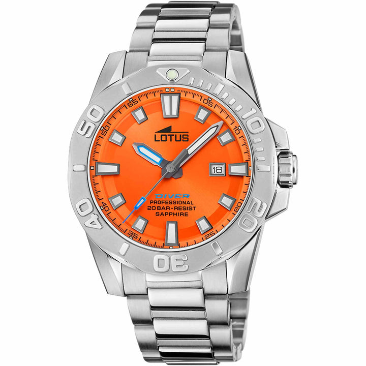 Lotus L18926/3 Men's Orange Dial Diver Wristwatch - H S Johnson