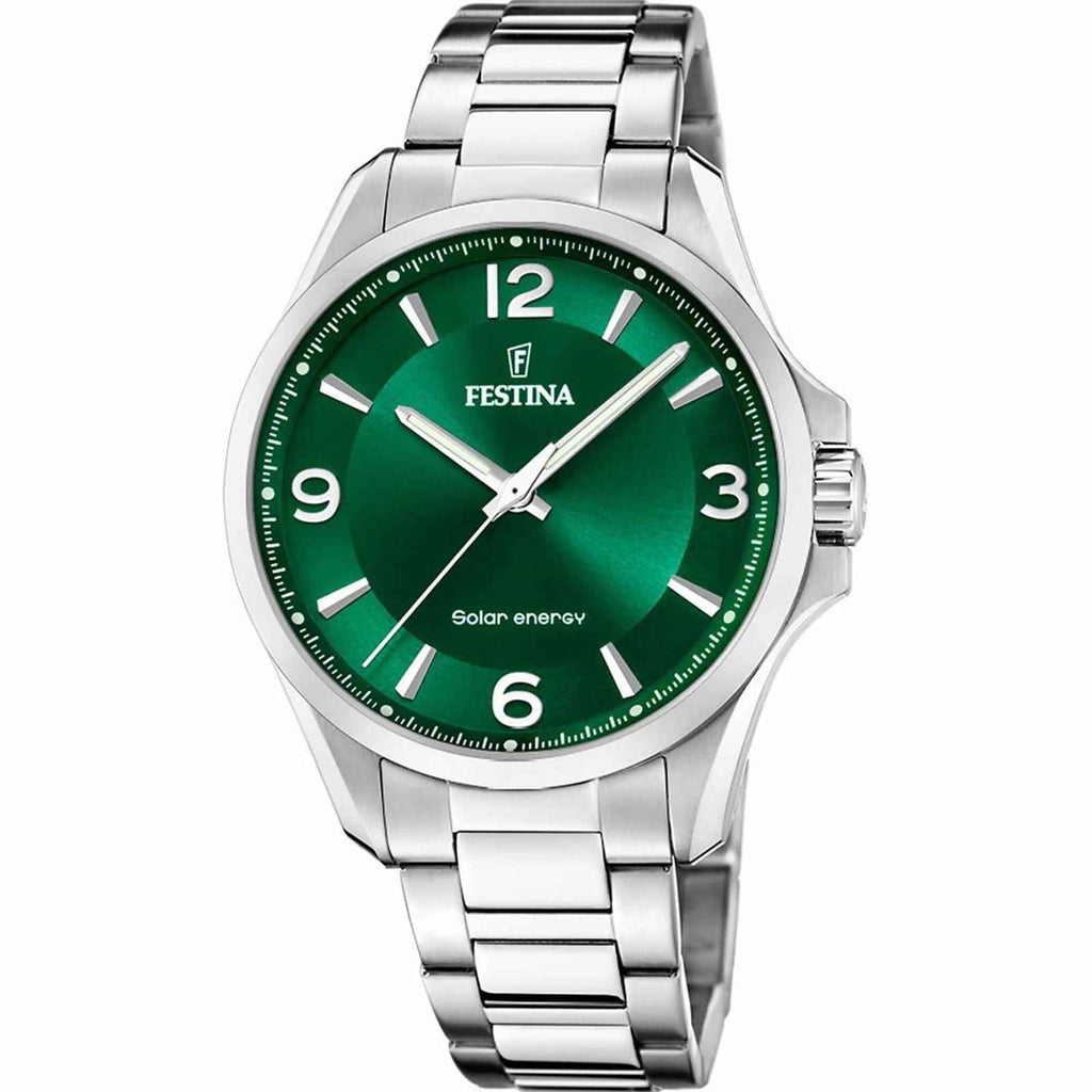 F20656 3 Solar Energy Steel Bracelet Watch