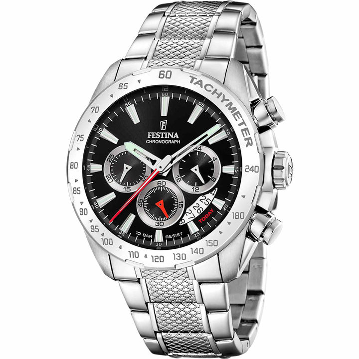 Festina F20668/4 Men's Black Dial Chronograph Wristwatch - H S Johnson
