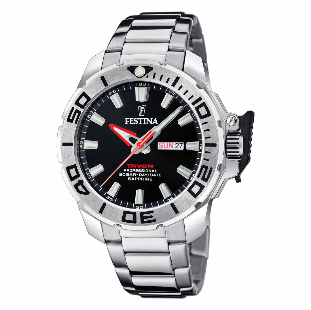 Festina F20665/4 Men's Black Dial Divers Wristwatch - H S Johnson