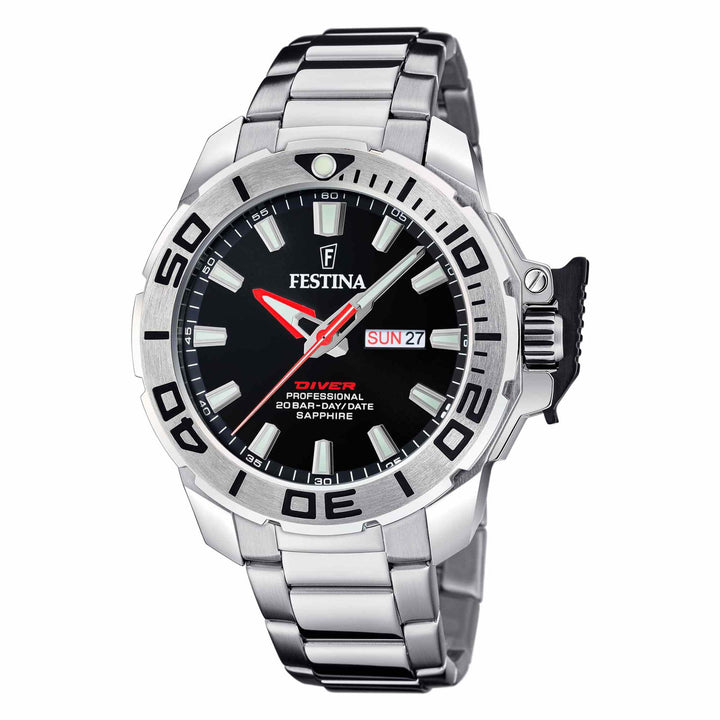 Festina F20665/4 Men's Black Dial Divers Wristwatch - H S Johnson