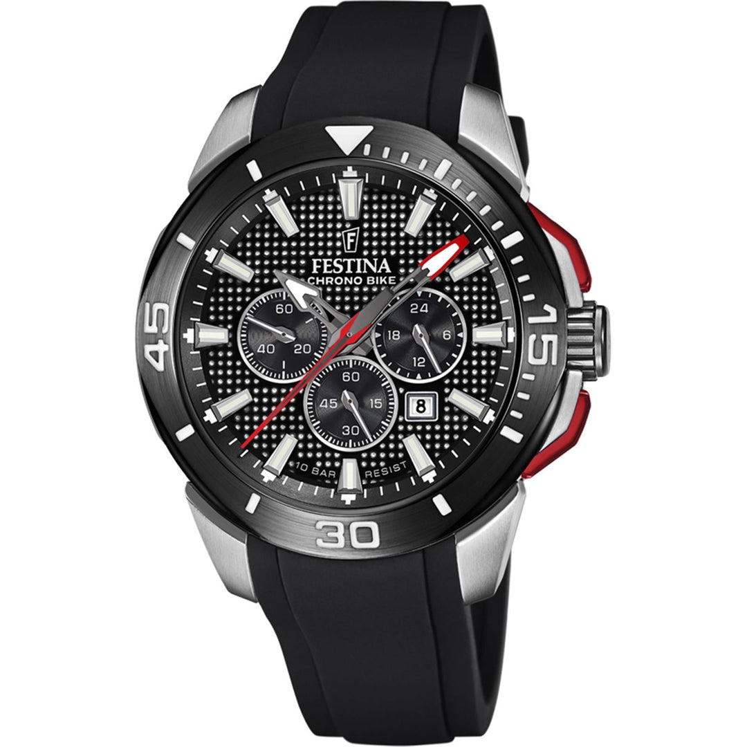 Festina F20642/4 Men's Chrono Bike Black Rubber Strap Wristwatch - H S Johnson
