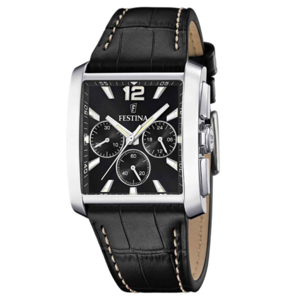 F20636 4 Chronograph Leather Strap Watch