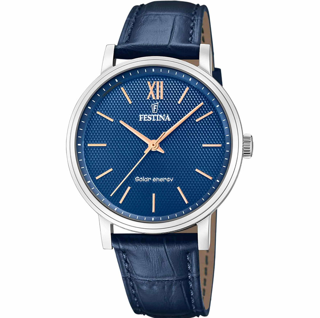 Festina F20660/4 Men's Solar Energy Leather Strap Wristwatch - H S Johnson
