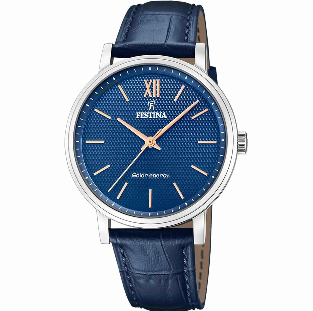 F20660 4 Solar Energy Leather Strap Watch