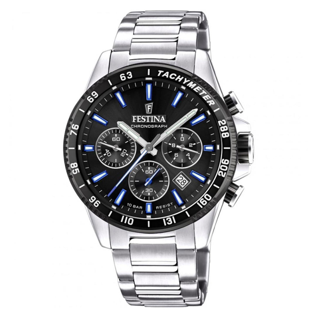 Festina F20560/5 Men's Black Dial Stainless Steel Bracelet Wristwatch - H S Johnson