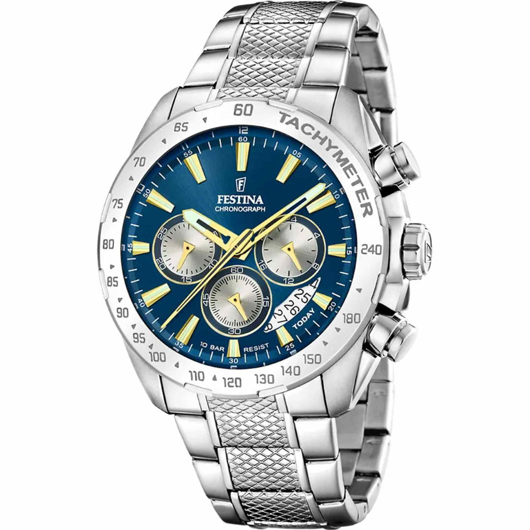 Festina F20668/5 Men's Blue Timeless Chronograph Wristwatch - H S Johnson